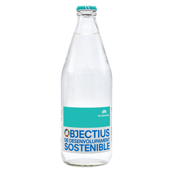 Botella de agua mineral de cristal 50cl