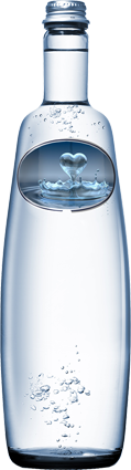 Botella Agua Cristal 1 Litro-Natural/Gas -ADHESIVO DOBLE CARA